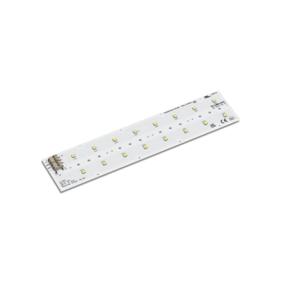 LED light fixture angled view showcasing its sleek design and advanced lighting technology.