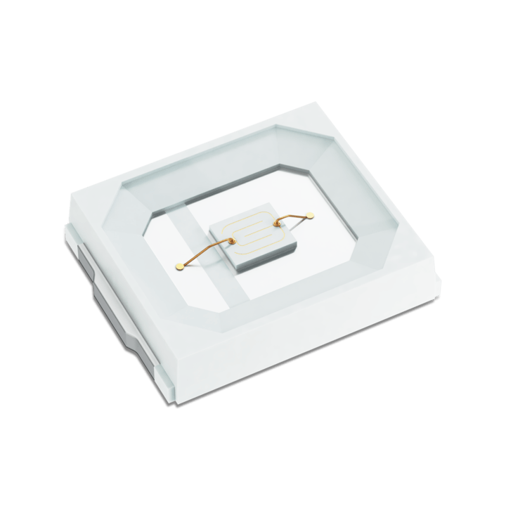 Image of LUXEON 2835 GRN LED in a 2-angle view, showcasing its sleek design and bright green light emission.