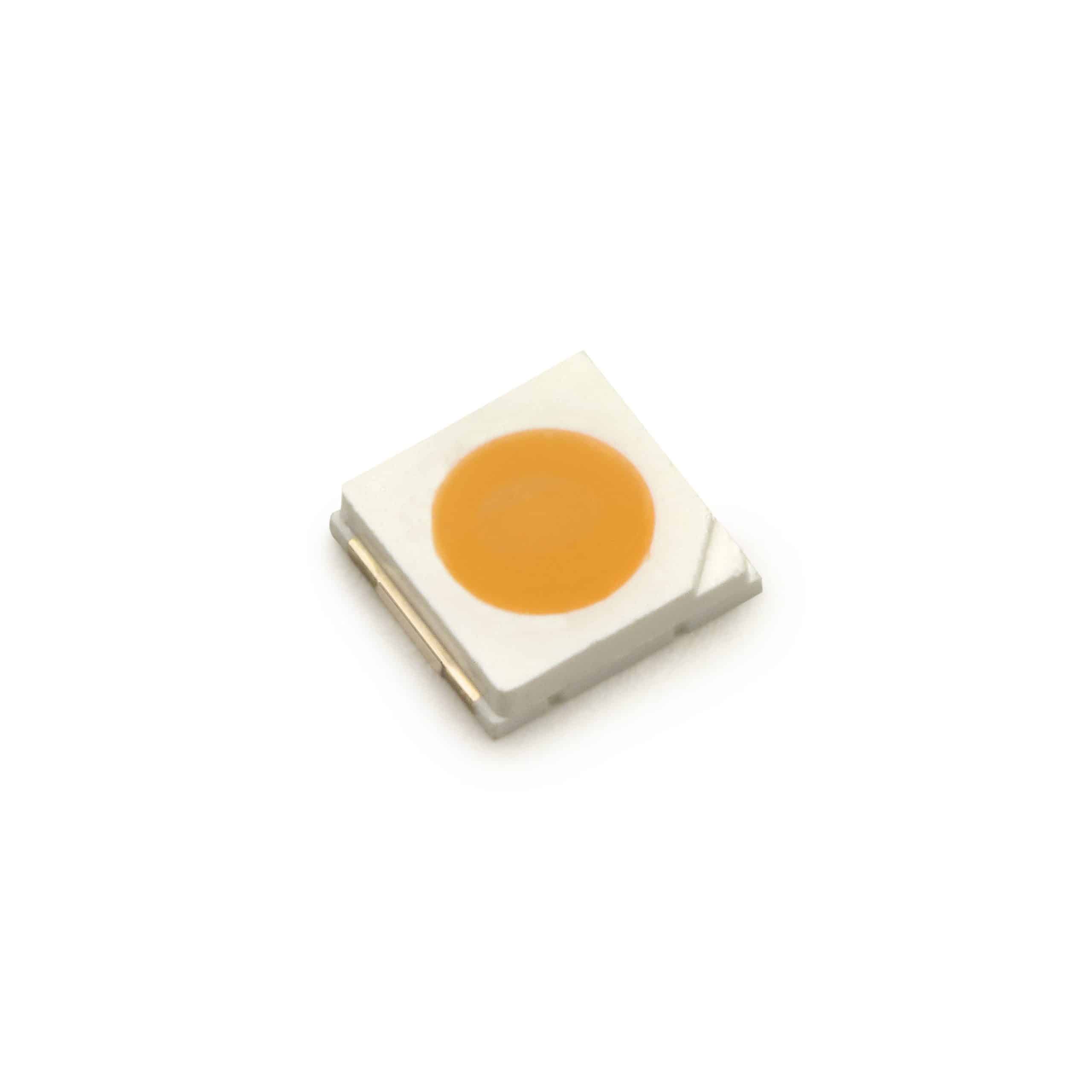 LUXEON 3535L PC Amber LED chip shown at an angle on a white background.