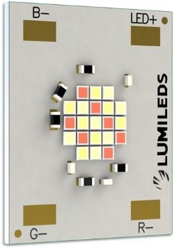 LED light matrix displaying various colorful lighting patterns and shapes on a dark background.