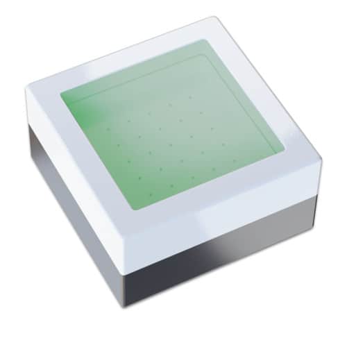 Bright cyan LED light bulb with a sleek, modern design, showcasing a smooth surface and vibrant color.