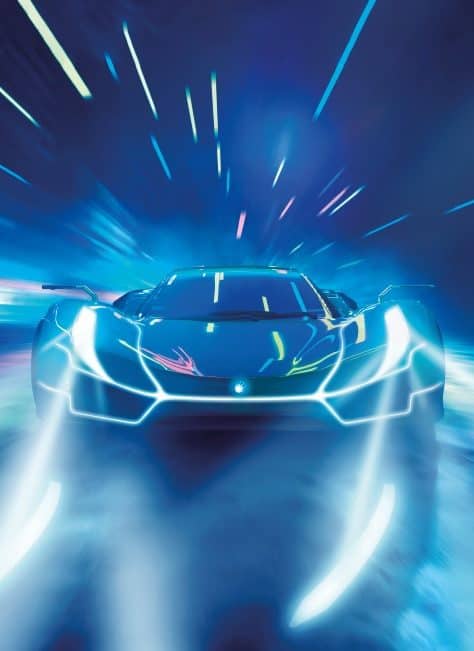 A close-up of a car's interior lighting showcasing vibrant, colorful LED lights illuminating the dashboard and seats.