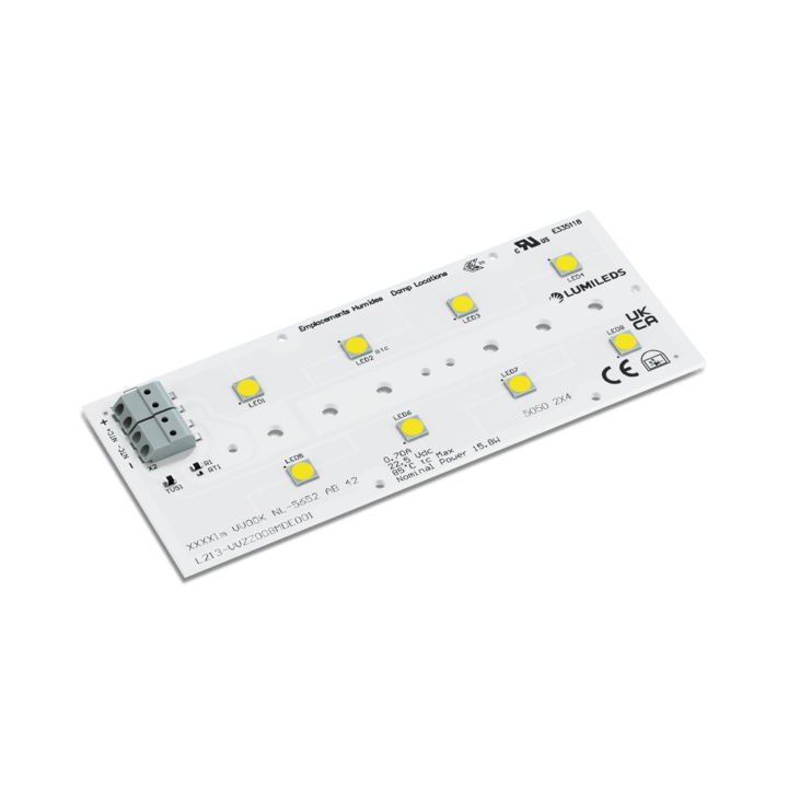 Round LED light bulb with a sleek design, showcasing a glowing warm white light against a neutral background.