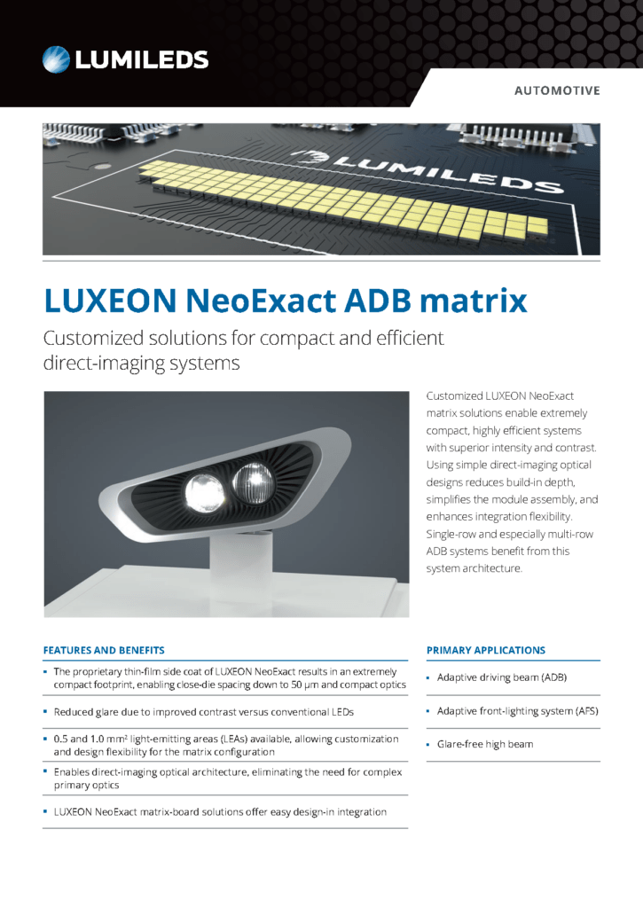 A display showcasing Lumileds VISION 24 demo with vibrant lighting effects and product features highlighted.