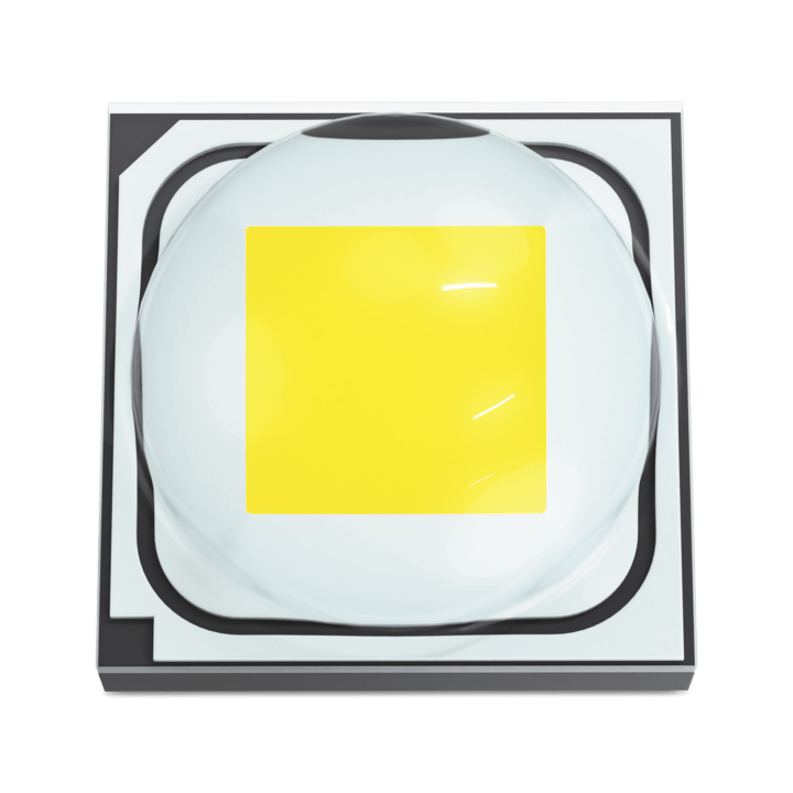 The image shows a top view of the HL2X-V LED light, featuring a sleek design with multiple light sources arranged symmetrically.