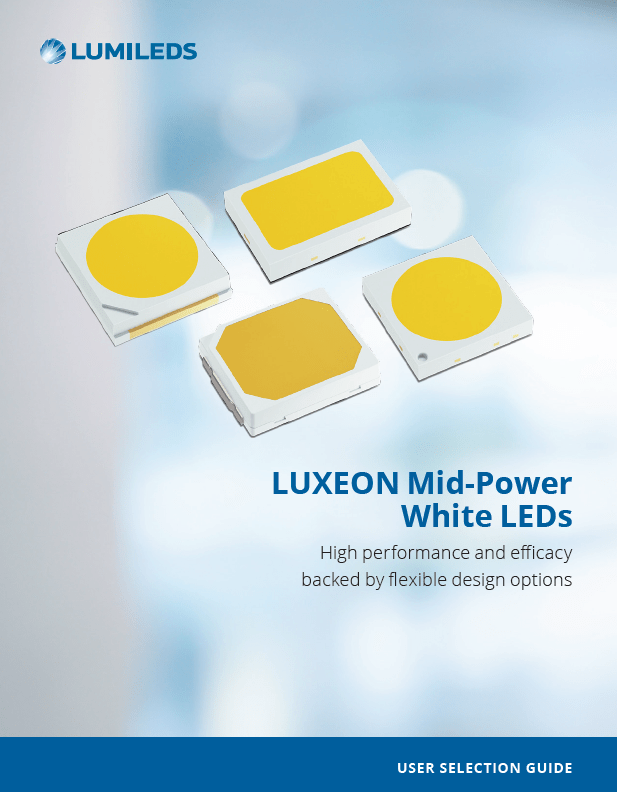 Image of a LUXEON BR68 mid-power white LED, showcasing its compact design and bright illumination features.