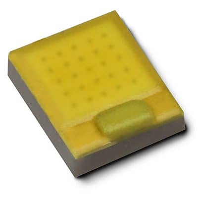 A close-up of the LUXEON Z ES LED, showcasing its angled design and bright light emission for enhanced illumination.