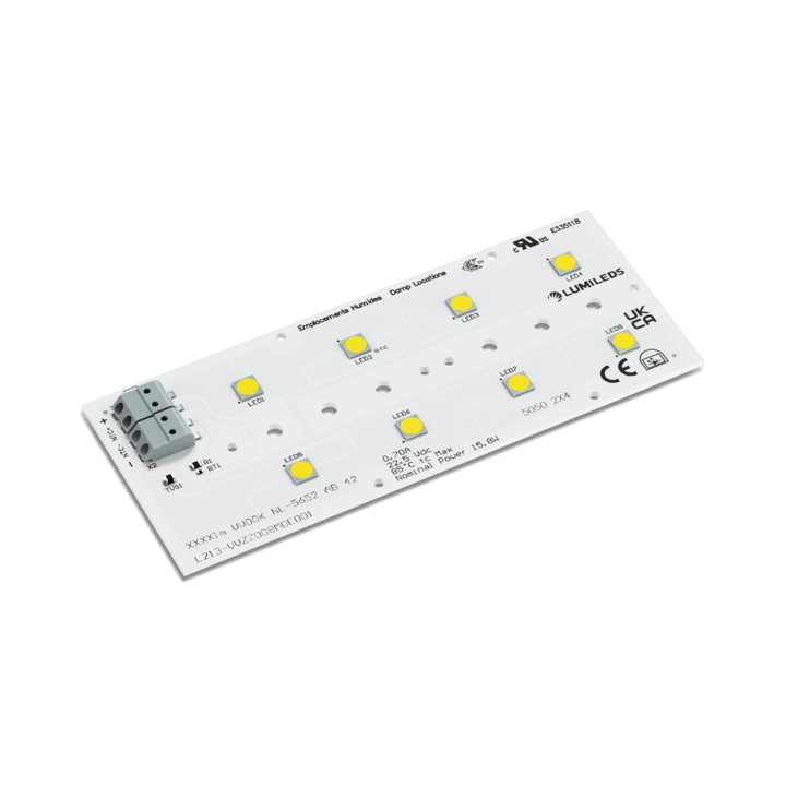 Round LED light bulb with a sleek design, showcasing a glowing warm white light against a neutral background.