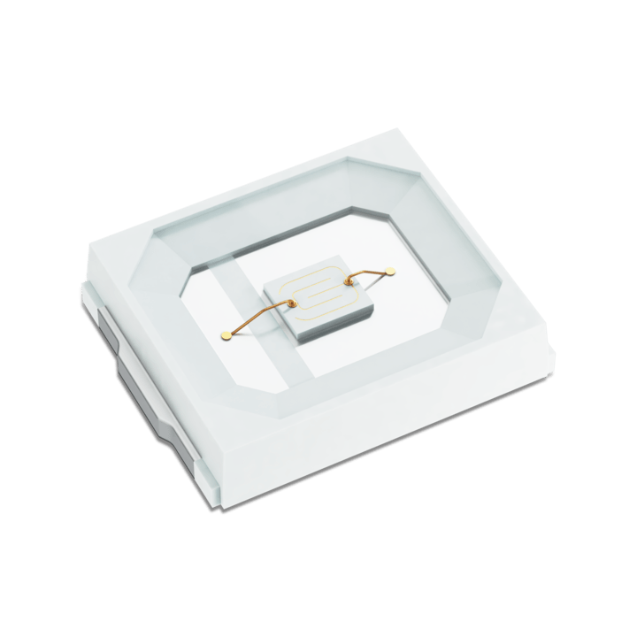 Image of LUXEON 2835 GRN LED in a 2-angle view, showcasing its sleek design and bright green light emission.