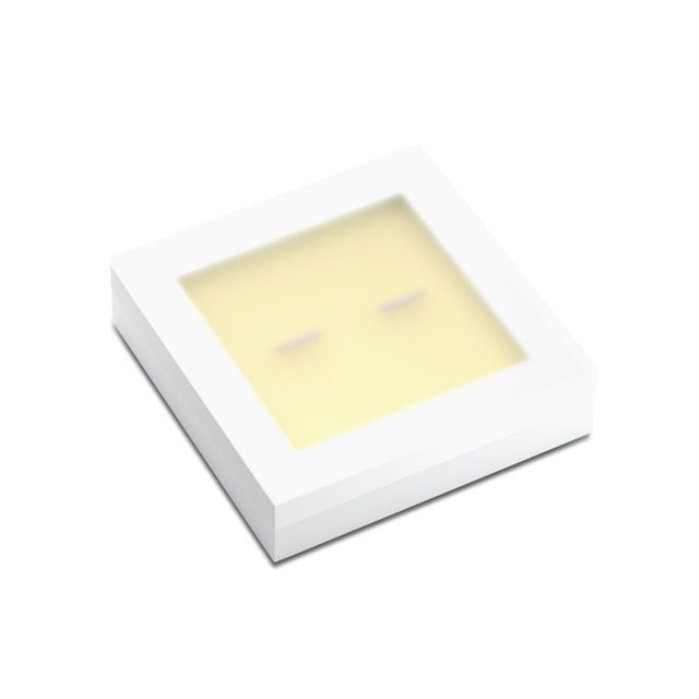 A green LED light with a sleek design, showcasing its luminous features against a neutral background.