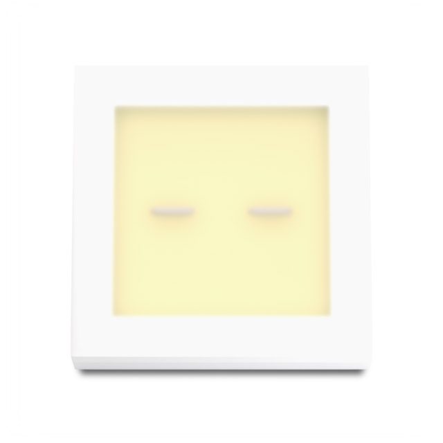 Bright green LED light source with a square shape, showcasing its luminous design and surface texture against a white background.