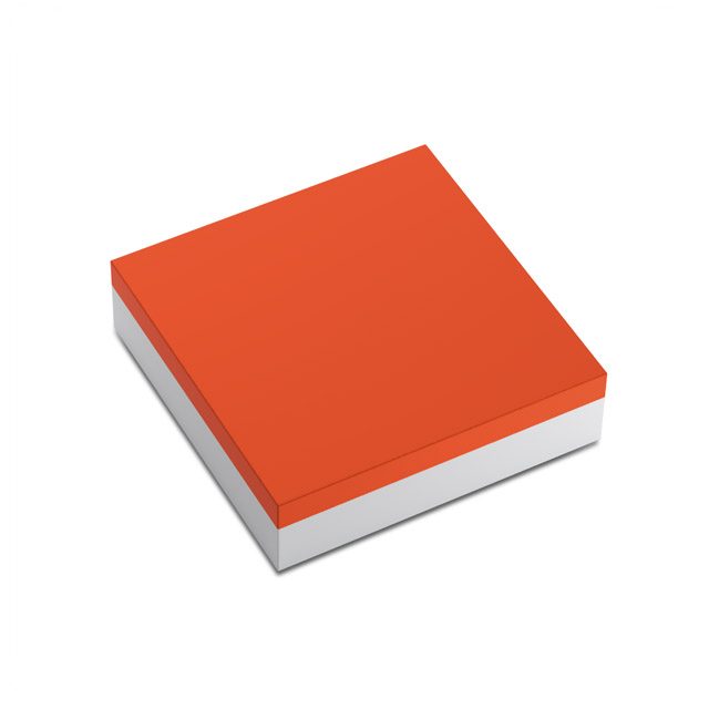 A LUXEON HL1Z PC Red-Orange LED chip displayed at an angle, showcasing its vibrant color and compact design.
